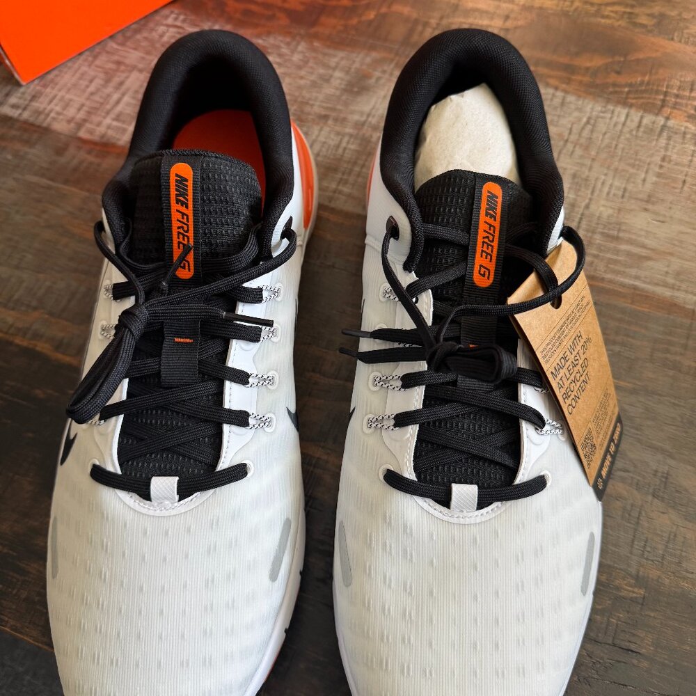 NWT Nike Free Golf NN FN0332 103 Shoe White with Orange Size 15